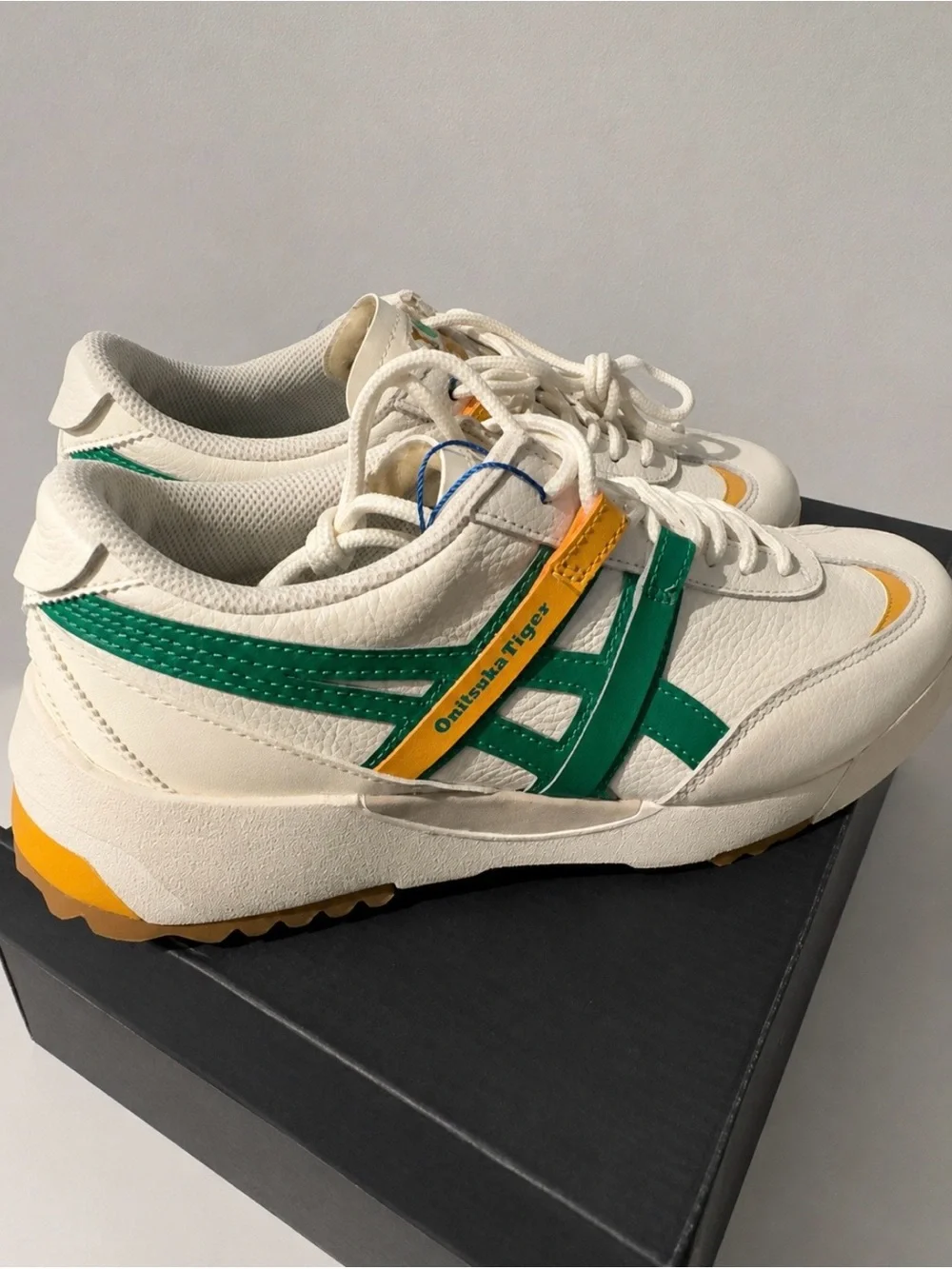 Onitsuka Tiger Horizonia Cream Green Gold Sneakers W7/M5.5 NWT